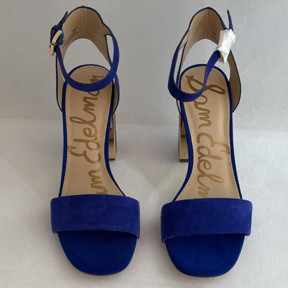 New In Box Sam Edelman Synthia Royal Blue Suede Sandals Size 8 - Picture 1 of 10